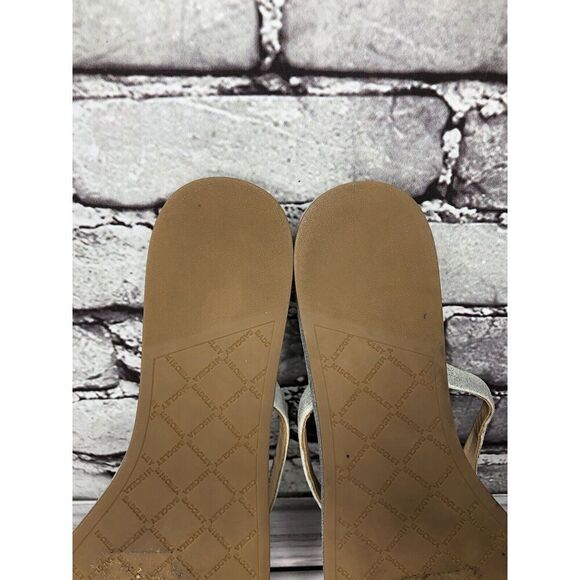 Badgley Mischka Silver Leather Rhinestone Dress Sandals Women’s Sz 9 M US/40EU - Picture 12 of 16